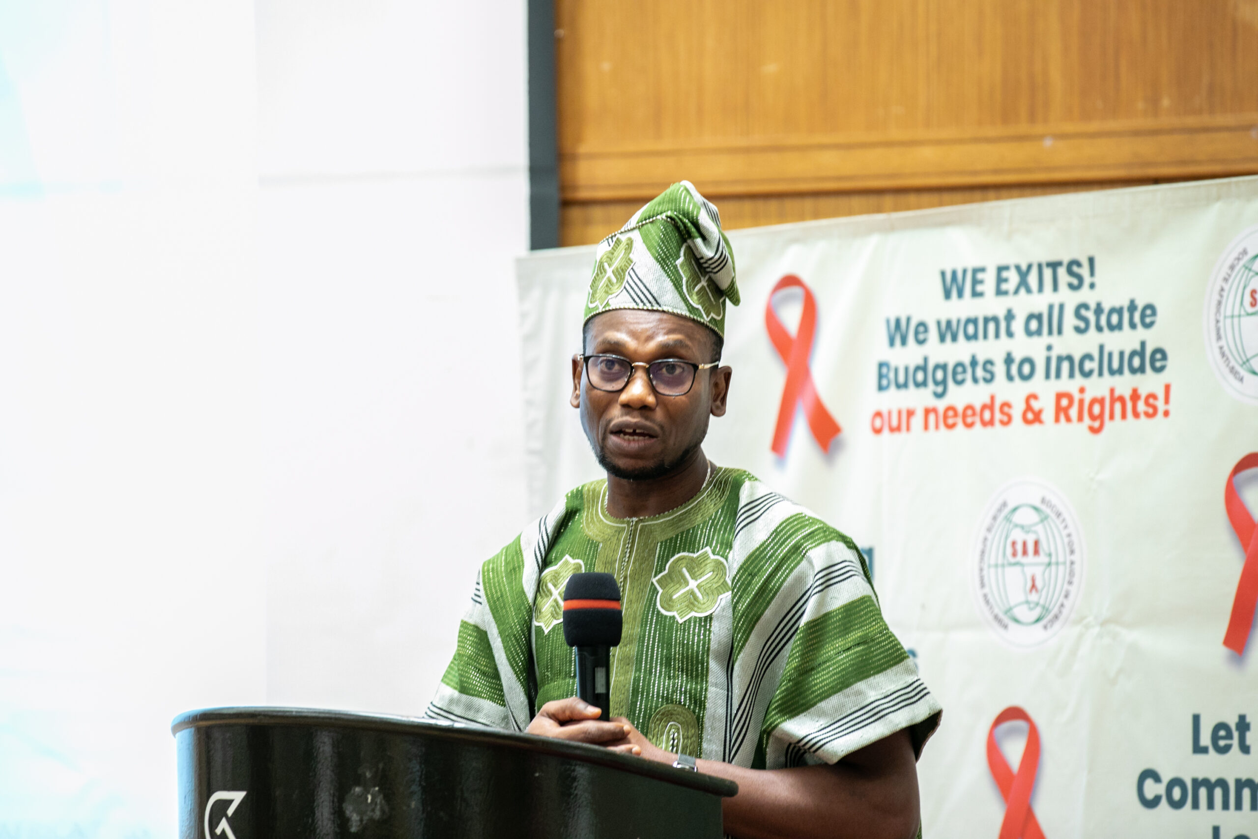 Minister of Health and Guest of honour, Hon. Prof. Benjamin Hounkpatin during his speech